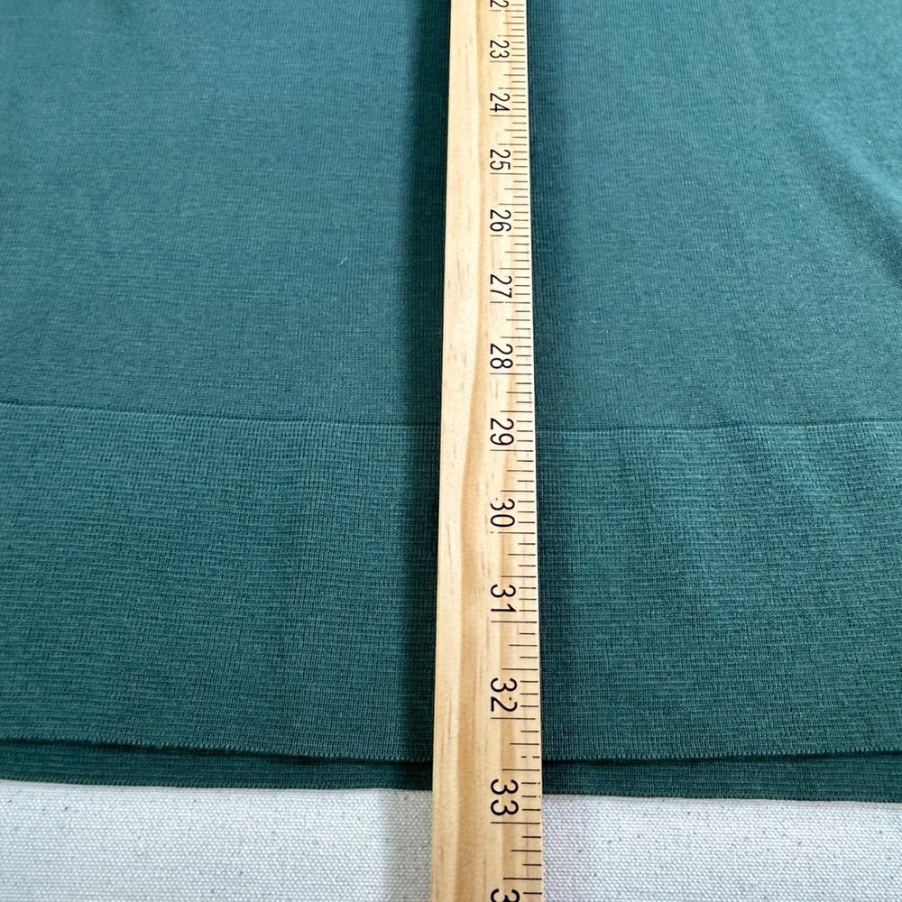 Lafayette 148 New York Forest Green V-Neck Tunic Sweater High Slit Cotton S - Picture 9 of 9
